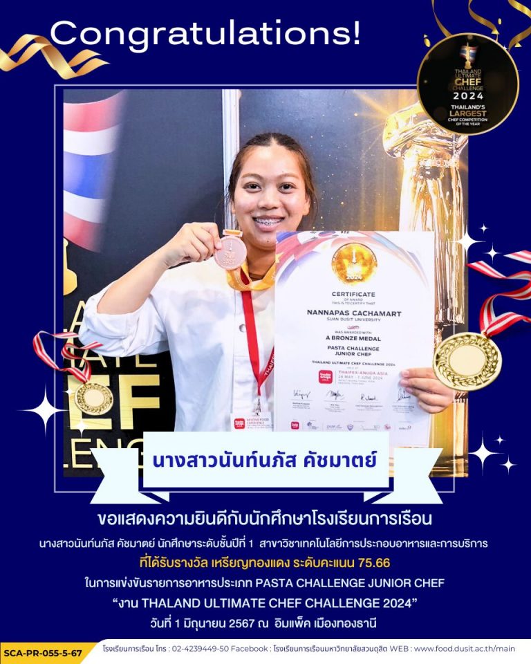 ขอแสดงความยินดีกับนักศึกษาโรงเรียนการเรือน