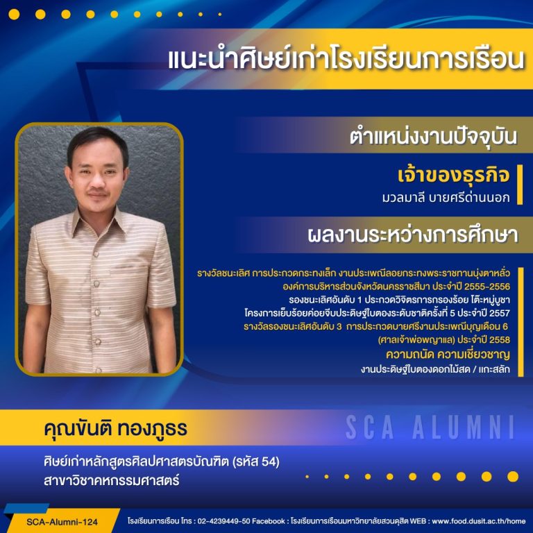 แนะนำศิษย์เก่าของโรงเรียนการเรือน รหัส 54 คุณขันติ ทองภูธร