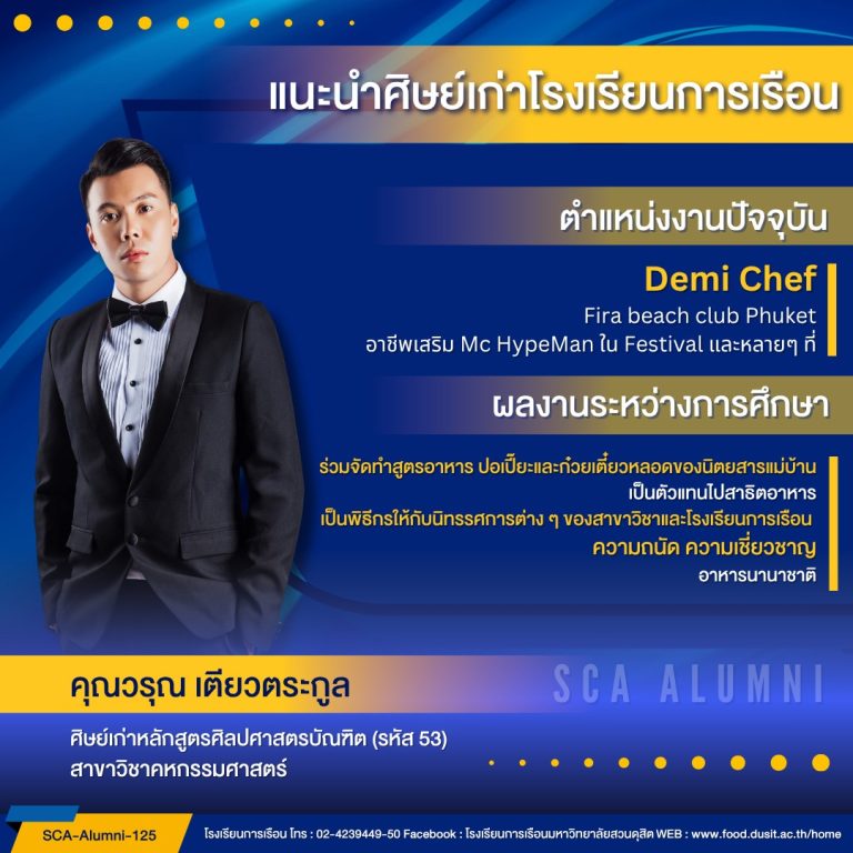 แนะนำศิษย์เก่าของโรงเรียนการเรือน รหัส 53 คุณวรุณ เตียวตระกูล