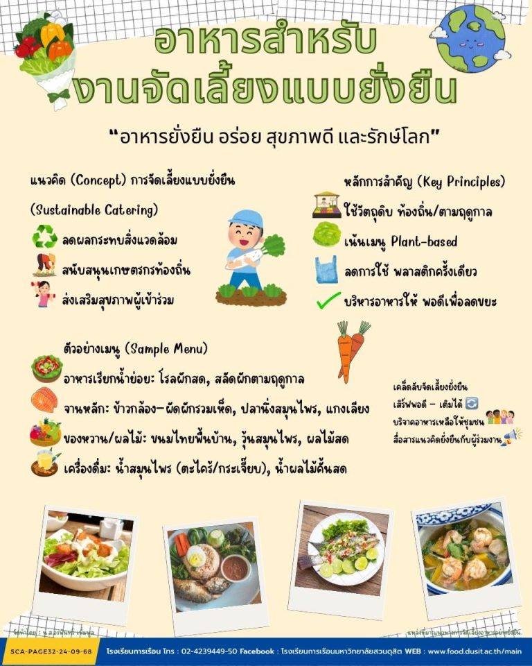 อาหารสำหรับงานจัดเลี้ยงแบบยั่งยืน