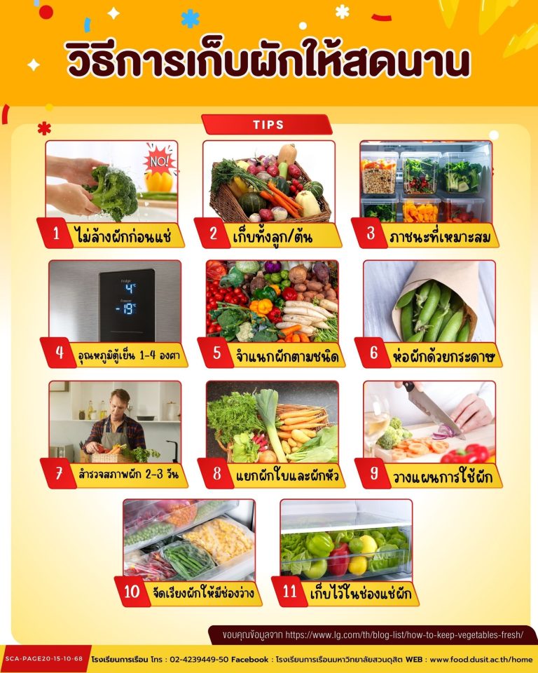 วิธีการเก็บผักให้สดนาน