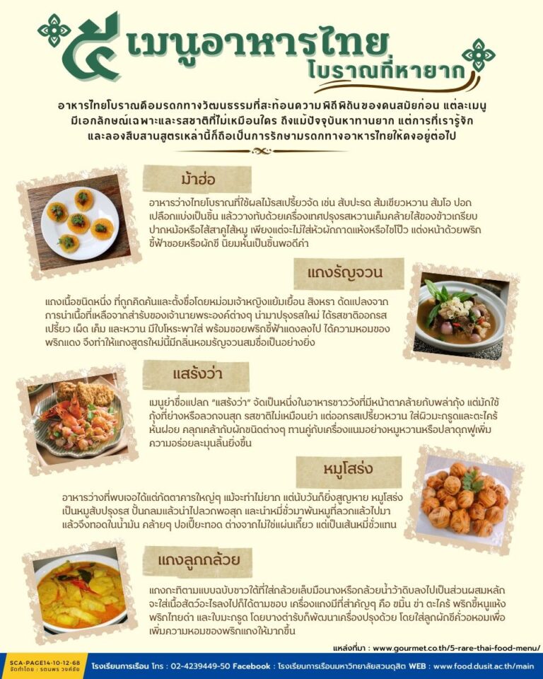 ๕ เมนู อาหารไทย โบราณที่หายาก