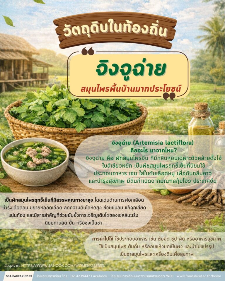 วัตถุดิบในท้องถิ่น : จิงจูฉ่าย