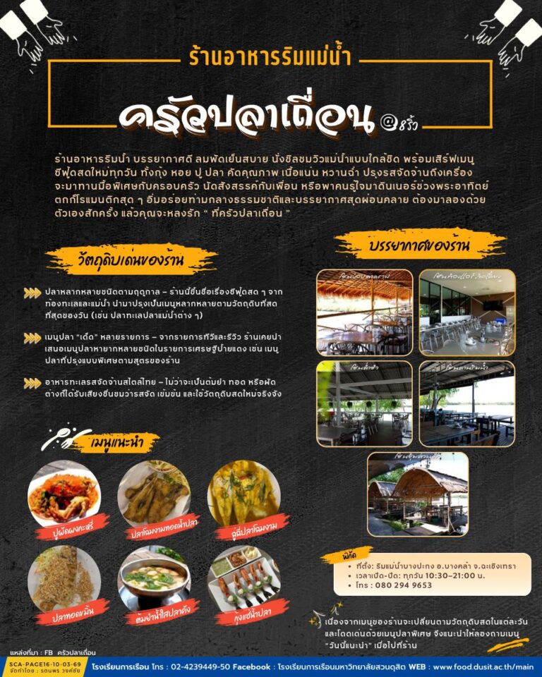 ร้านอาหารริมแม่น้ำ ครัวปลาเถื่อน