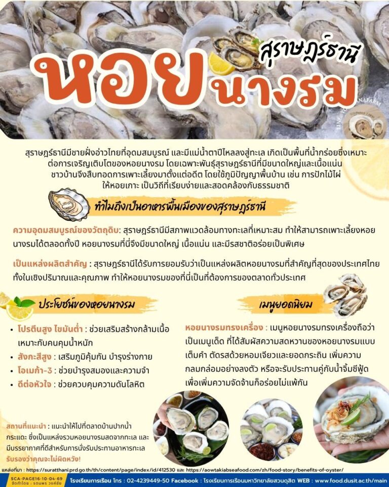 “หอยนางรม สุราษฎร์ธานี”