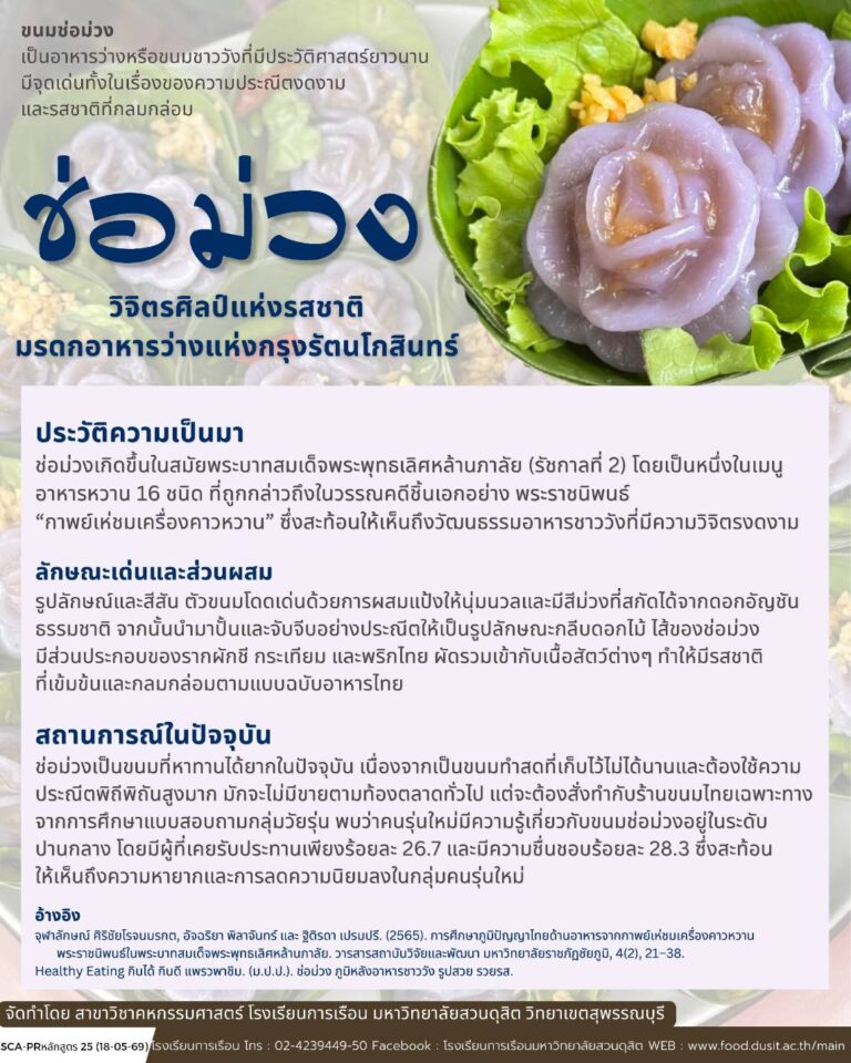 “ช่อม่วง” วิจิตรศิลป์แห่งรสชาติ มรดกอาหารว่างแห่งกรุงรัตนโกสินทร์