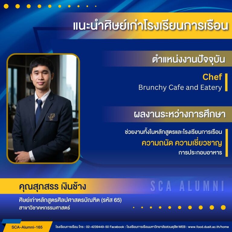 ขอแนะนำศิษย์เก่าของโรงเรียนการเรือน รหัส 65