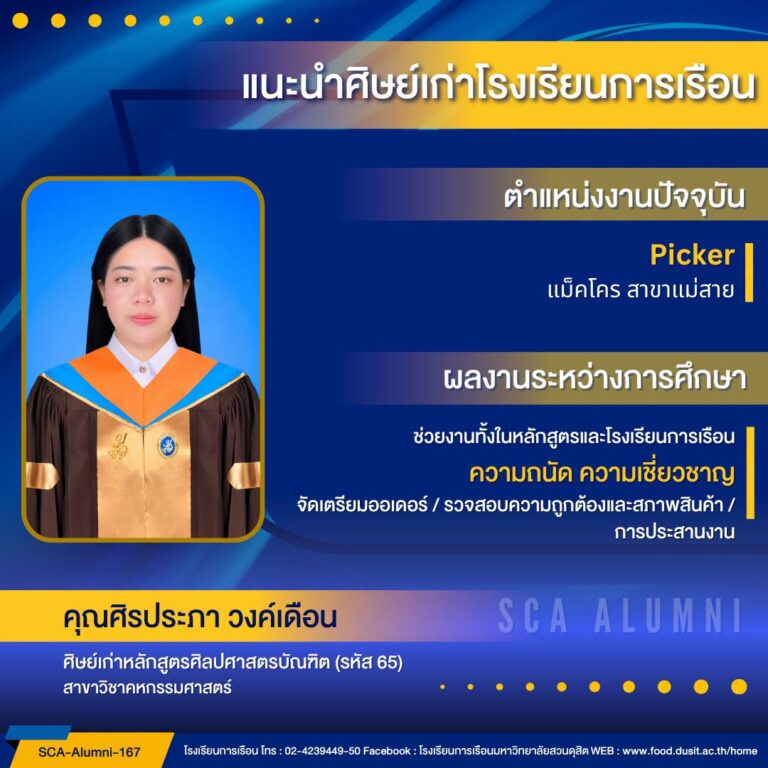 ขอแนะนำศิษย์เก่าของโรงเรียนการเรือน รหัส 65