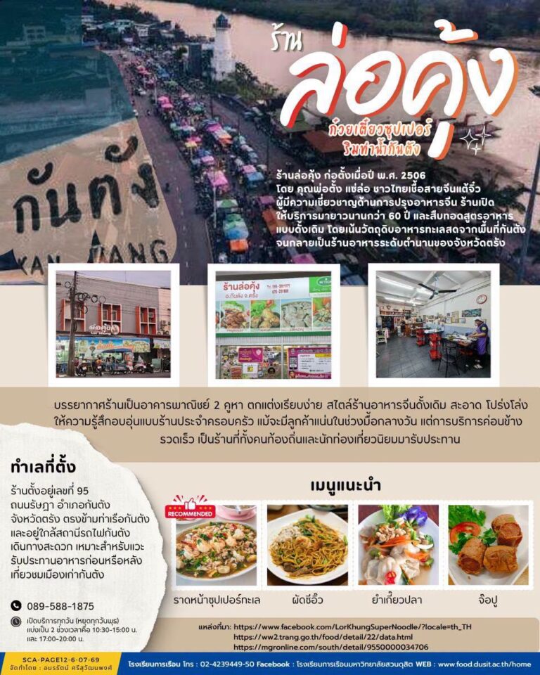  “ร้านล่อคุ้ง ก๋วยเตี๋ยวซุปเปอร์ ริมท่าน้ำกันตัง”