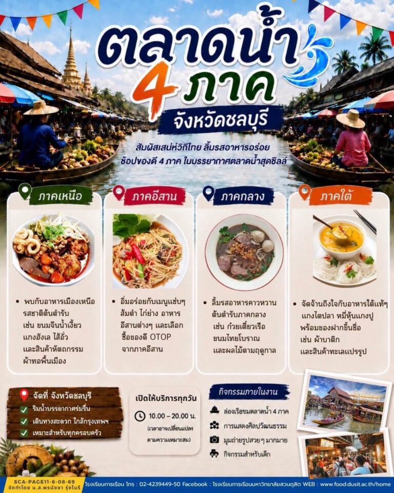 “ตลาดน้ำ 4 ภาค” จังหวัดชลบุรี