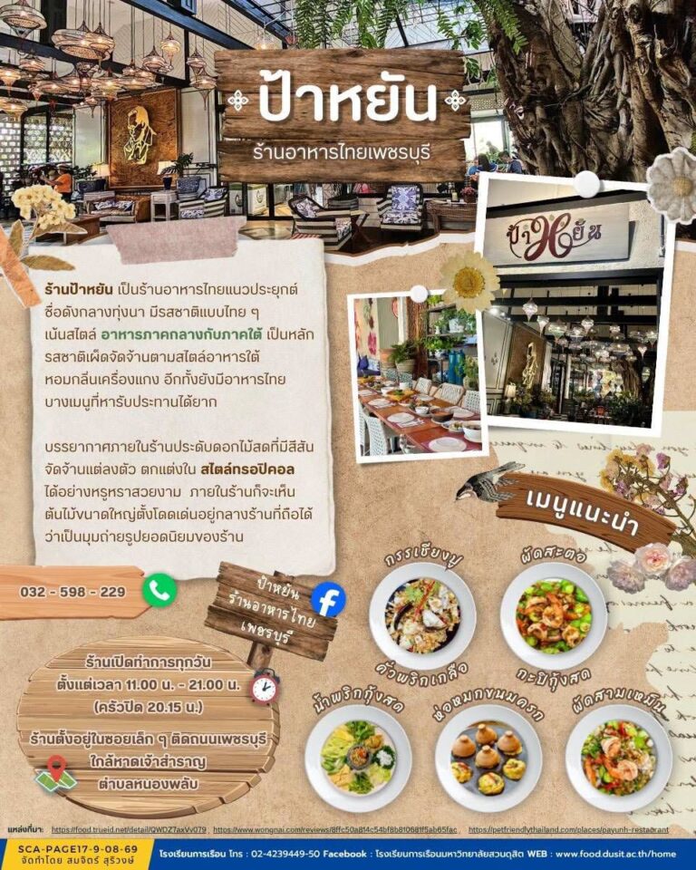 ป้าหยันร้านอาหารไทยเพชรบุรี จังหวัดเพชรบุรี