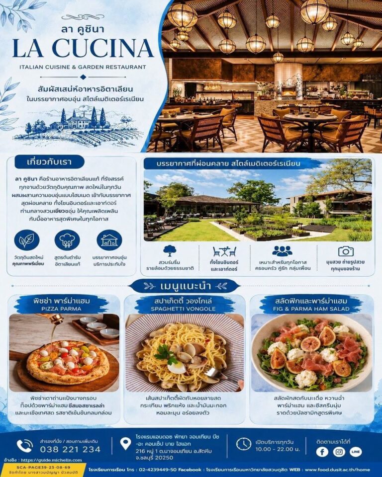 ร้านอาหาร “ลาคูชินา LA CUCINA” Italian Cuisine @ Garden Restaurant