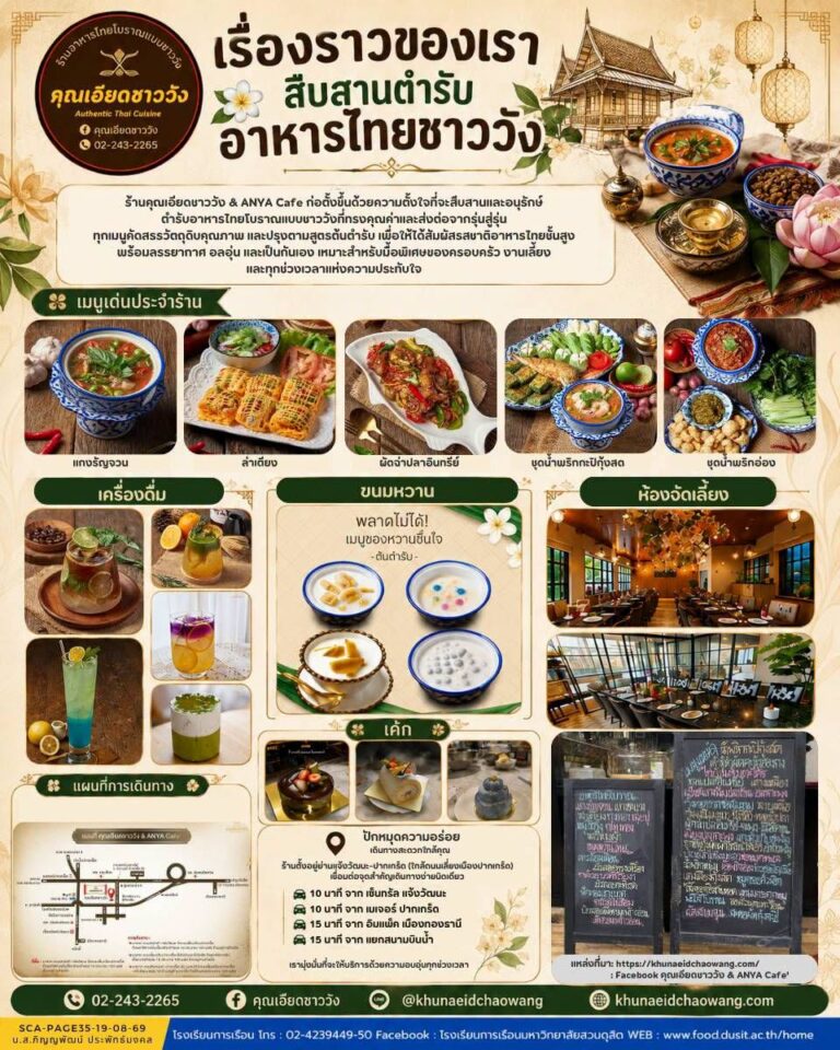 เรื่องราวของเรา | ร้านคุณเอียดชาววัง & ANYA Cafe