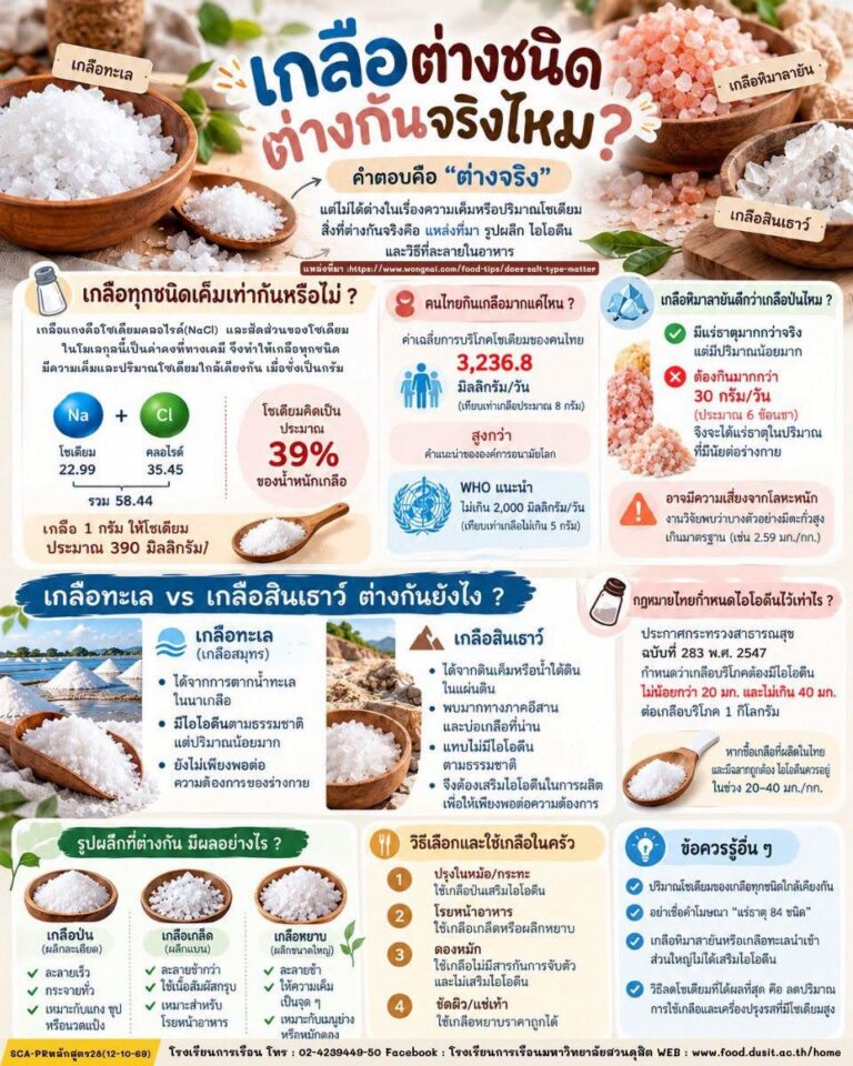 ศาสตร์แห่ง “เกลือต่างชนิดต่างกันจริงไหม” (Does Salt Type Matter?)